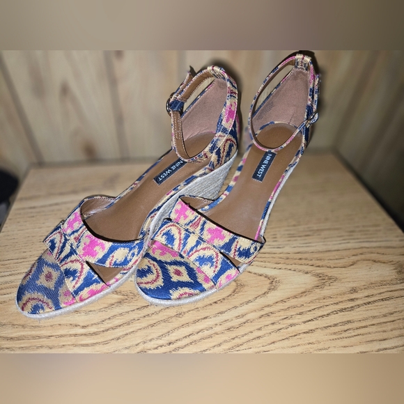 Women's Nine West Jeranna Wedge Heel Espadrilles Sandals Mutli color 9.5 US GUC - Picture 2 of 11